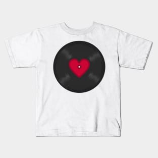 LP Vinyl Record With Heart Kids T-Shirt